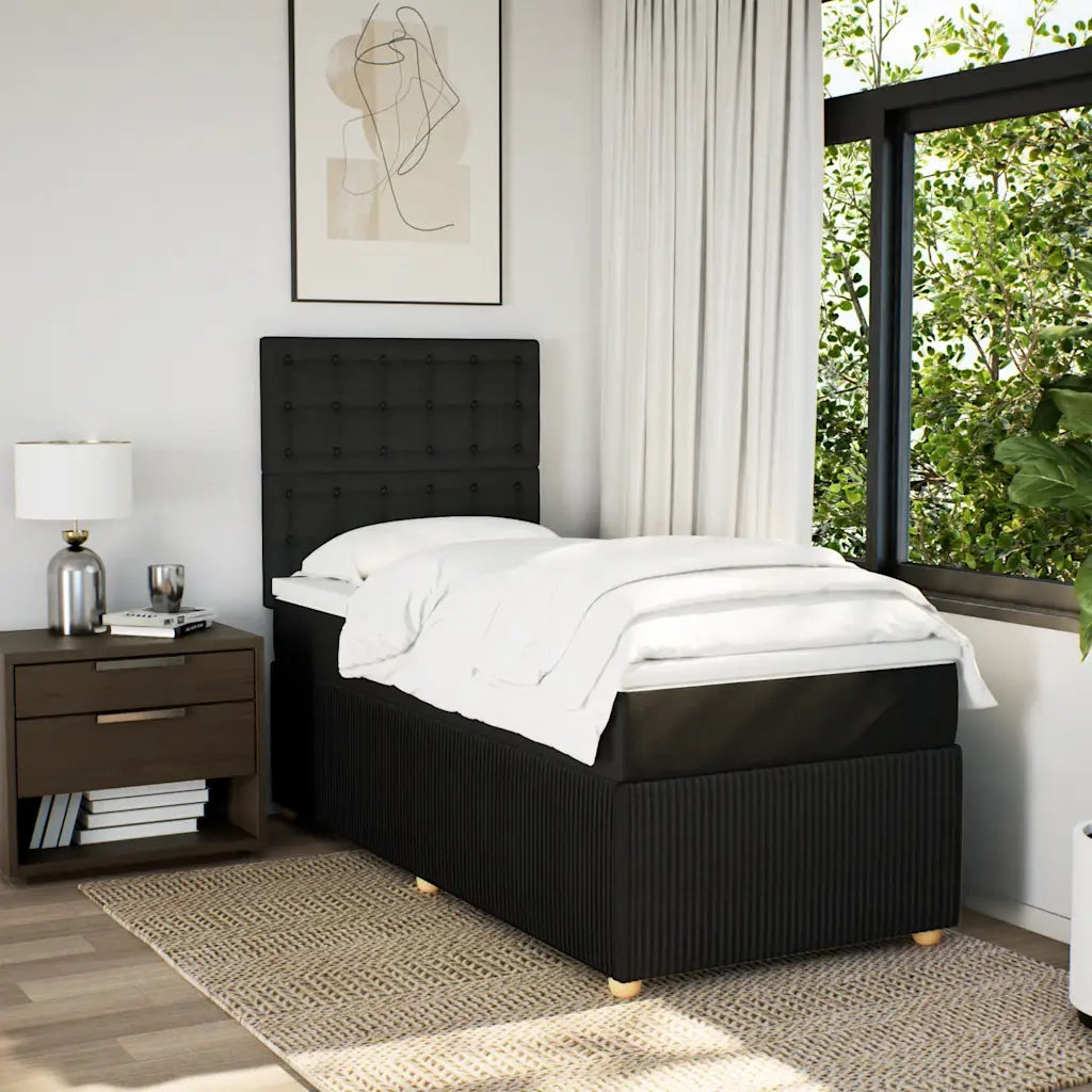 Giroletto a Molle con Materasso Nero 90x190 cm in Tessuto 3294227