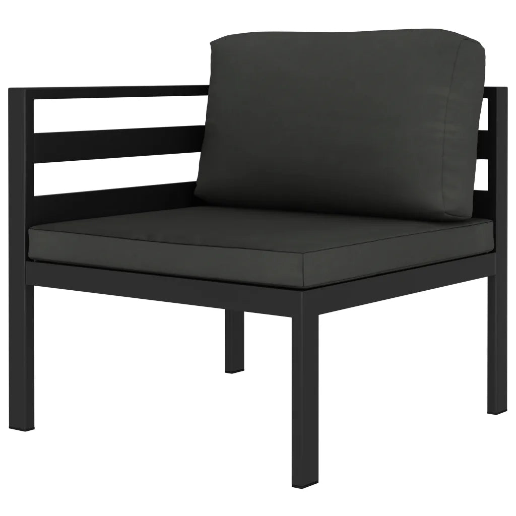 Set Divani da Giardino 8 pz con Cuscini in Alluminio Antracite 3107806