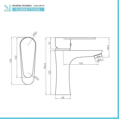 Set miscelatori lavabo bidet incasso doccia nero opaco Lizzy