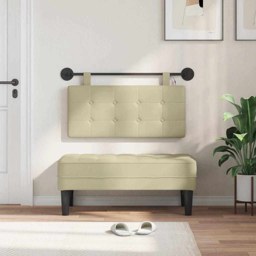 Testiera | Testata sospesa Con luce LED Crema Similpelle