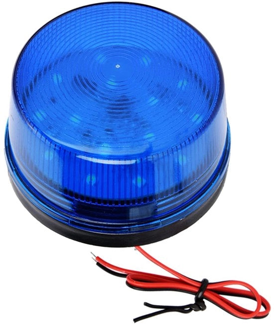 Lampada a LED Stroboscopica Blu - Segnalazione di Allarme - Fari di Emergenza senza Suono - Blu - 15 LED brillanti - 1000 ore di durata