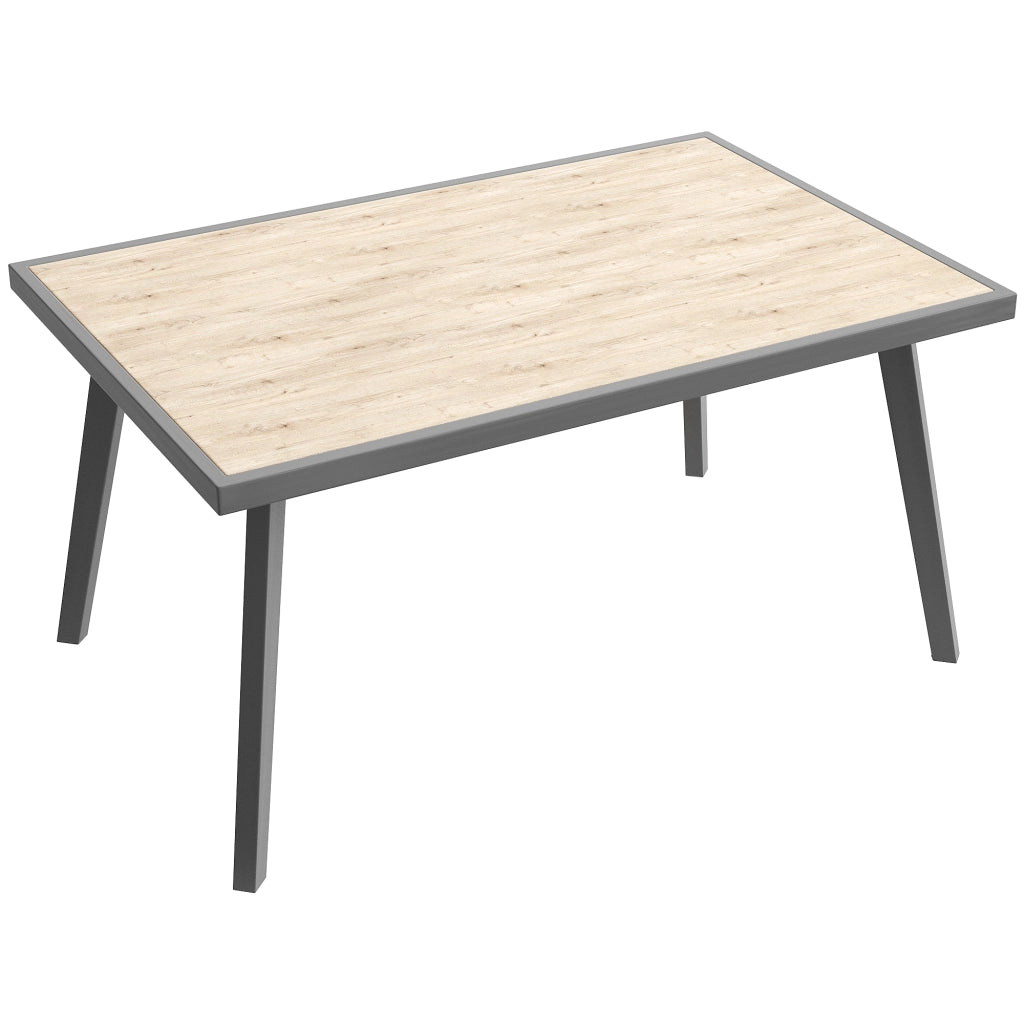 Set lounge da giardino modulare 5 pezzi in rattan PE grigio con tavolo
