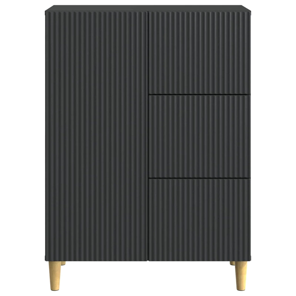Credenza | Madia | Buffet da pranzo | Armadio da pranzo Nero 66 x 34,5 x 90 cm Legno ingegnerizzato