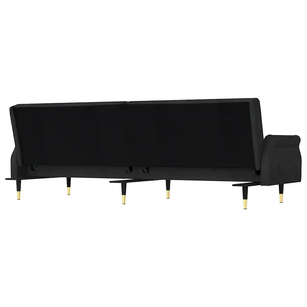 Divano letto | Sof¨¤ letto | Letto singolo con Cuscini Nero in Velluto