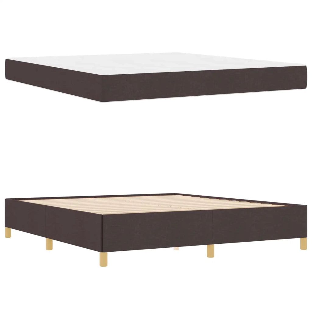Struttura del letto Marrone Scuro 180 x 200 cm Tessuto