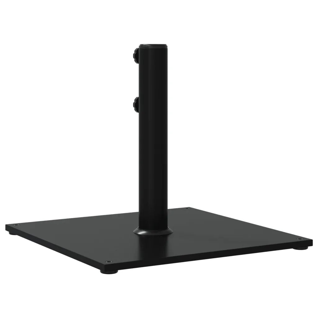 Base quadrata stabilizzatrice per ombrellone 43 x 43 x 38 cm con adattatori da 32 38 e 48 mm in acciaio nero 02_0047474