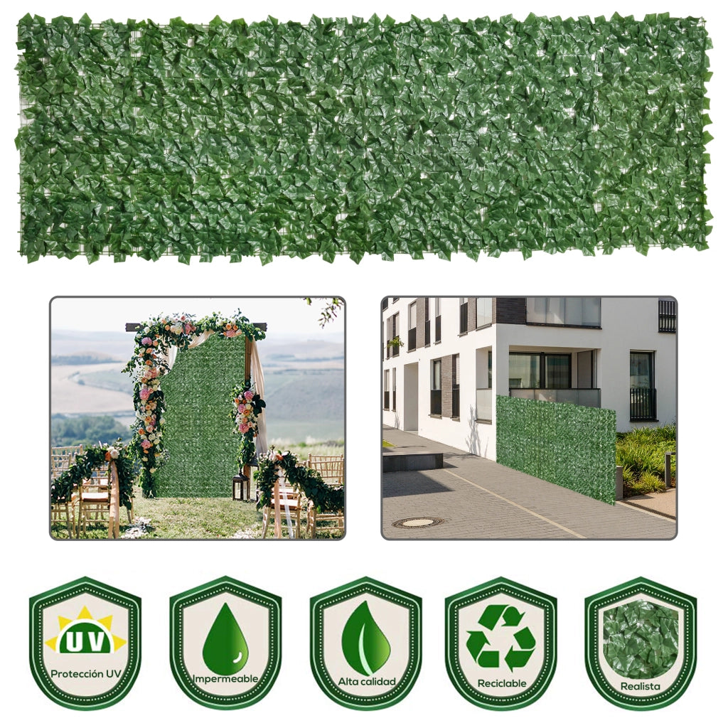 Siepe Artificiale Edera per Giardino ¨C Xylo ¨C Rotolo 3x1m Verde Esterno Balcone
