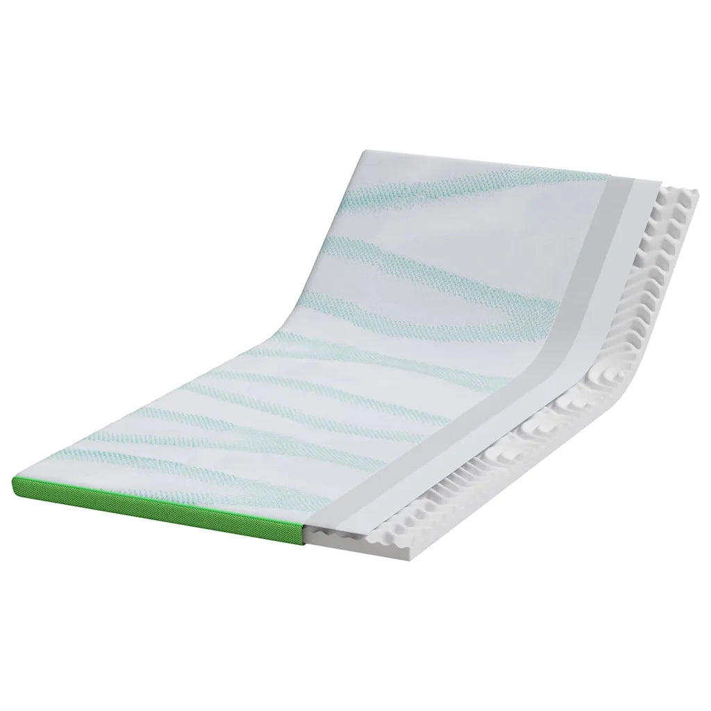 Topper per materasso Bianco e Verde 90 x 190 cm 4106156