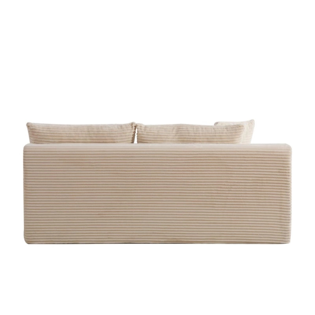Divano compatto, divano modulare, tessuto chenille, schiuma ad alta elasticità 30D, base antiscivolo, 2 posti, beige