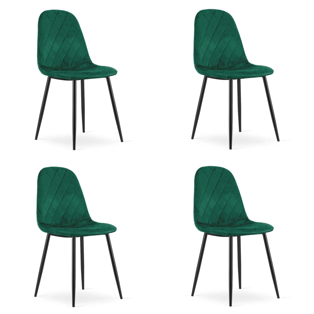 Sedia VALORA DAPI - Velluto verde scuro moderno x 4