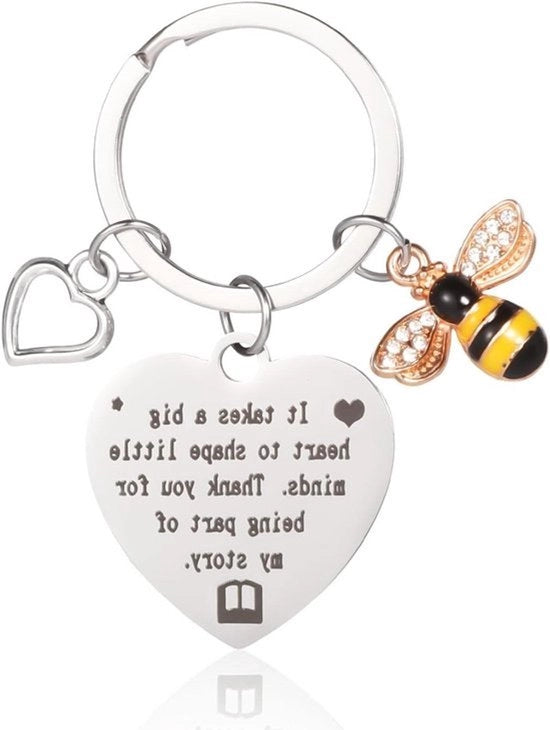 Scegli di ringraziare il tuo professore - Forma cuore - Idee regalo per studenti - Natale San Valentino Giornata del docente - Adatto per docenti - Argento.