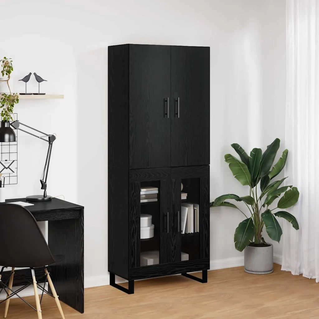 Credenza 2 pz | Madia | Buffet da pranzo | Armadio da pranzo Rovere Nero 69,5 x 34 x 180 cm