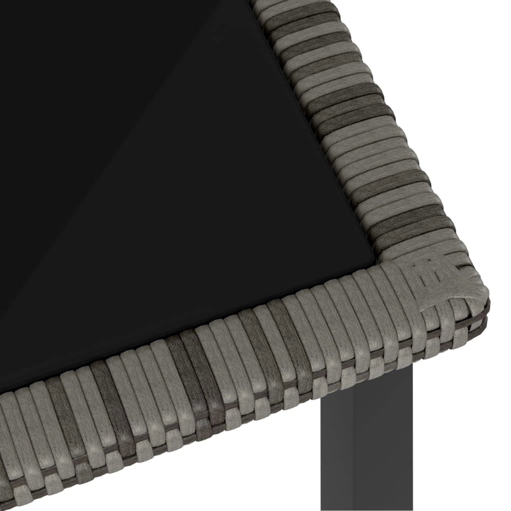 Garden Dining Table, Grey, 180x70x73 Cm, Poly Rattan
