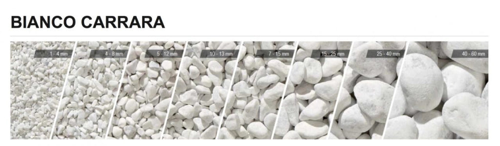 CIOTTOLI MARMO BIANCO DI CARRARA 40/60MM in sacchi da 25 KG
