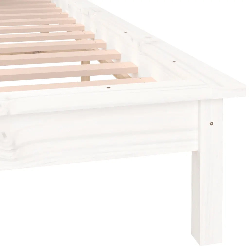 Giroletto LED-Struttura Letto con LED Bianco 180x200cm Super King in Legno Massello 817543