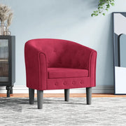 Divano Sedia-Poltrona Cabriolet Rosso Vino in Velluto 396943
