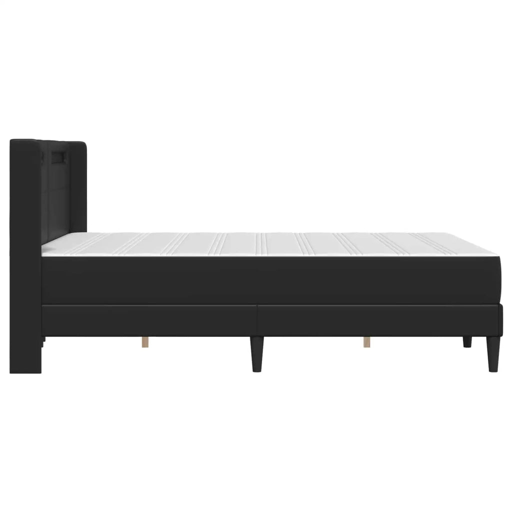 Struttura letto con materasso Nero 140 x 190 cm Similpelle 3414910