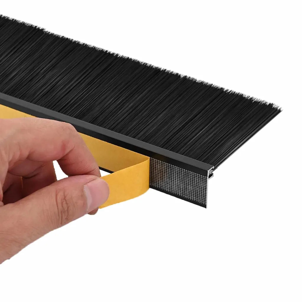 Spazzole per porte autoadesive 6 pz Nero 100 cm CFW1090062
