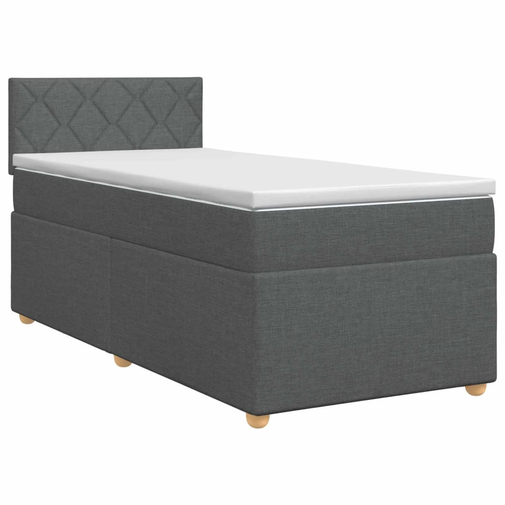 Letto box spring con materasso Grigio Scuro 90 x 190 cm Tessuto 3451054