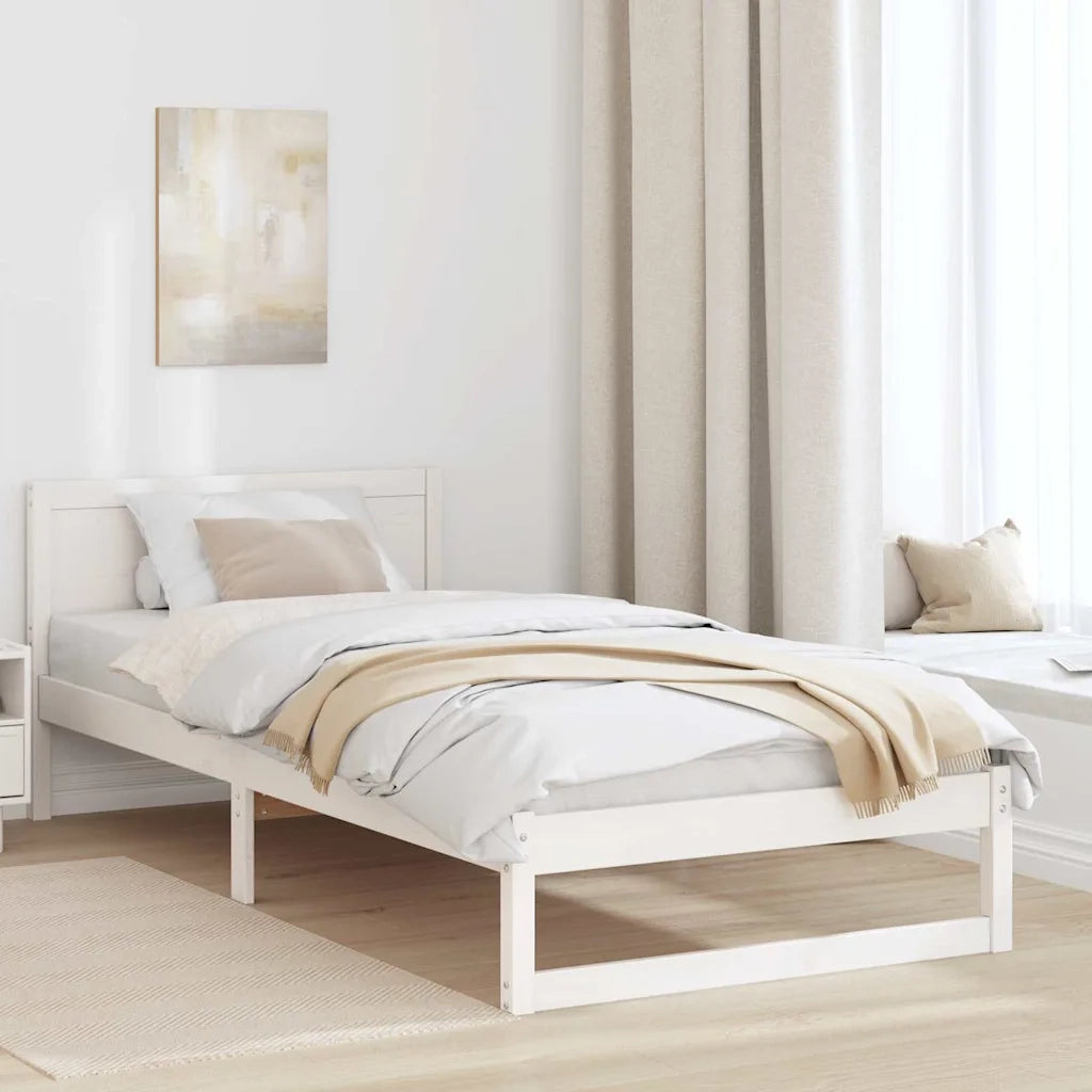 Struttura del letto-Giroletto-Rete del Letto Bianco 90 x 190 cm Pino massello 941431