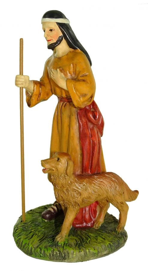 Pastore con cane  per presepe da 10 cm