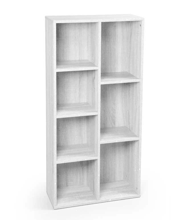 GAIA MOBILE IN LEGNO A 7 VANI 60 X 24 X 120 CM IN COLORE BIANCO