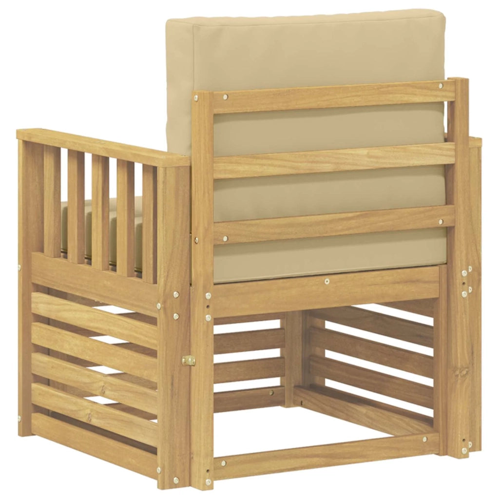 2 Pezzo Set di divani da esterno Poliestere Bianco e Beige 3439090