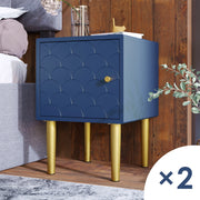 Set di 2 comodini ¨C Minimal ¨C blu 51x35x35 cm