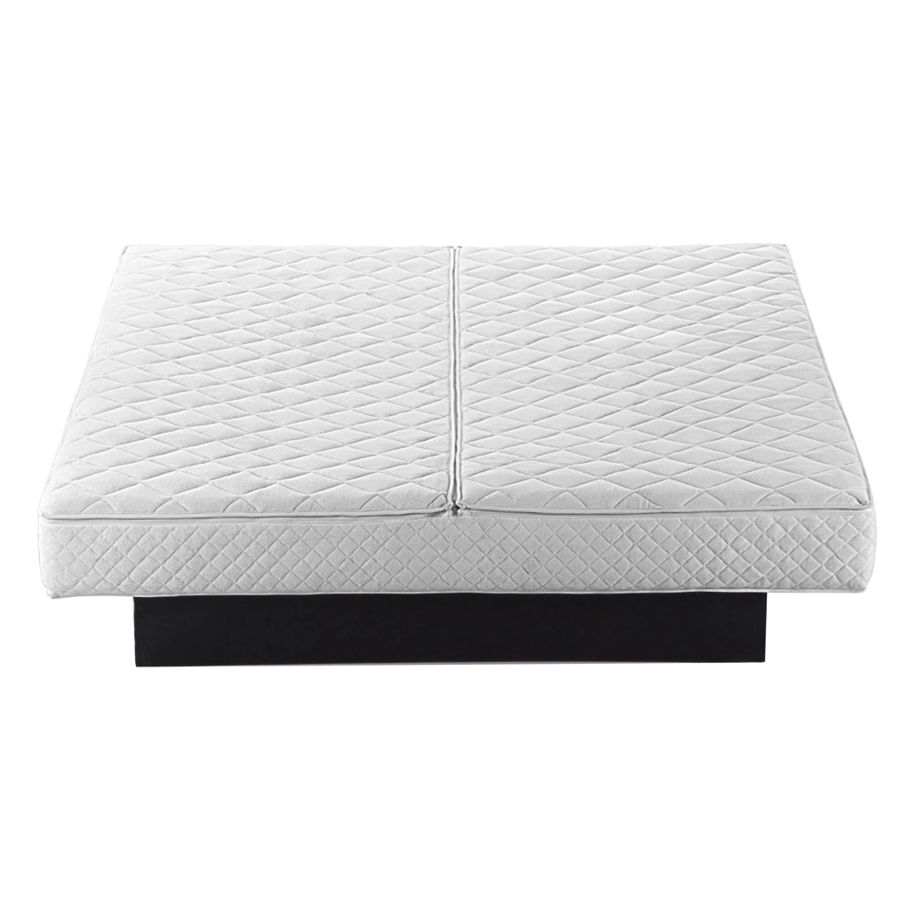 Letto ad acqua in poliestere grigio scuro 180 x 200 cm testiera imbottita camera da letto stile moderno