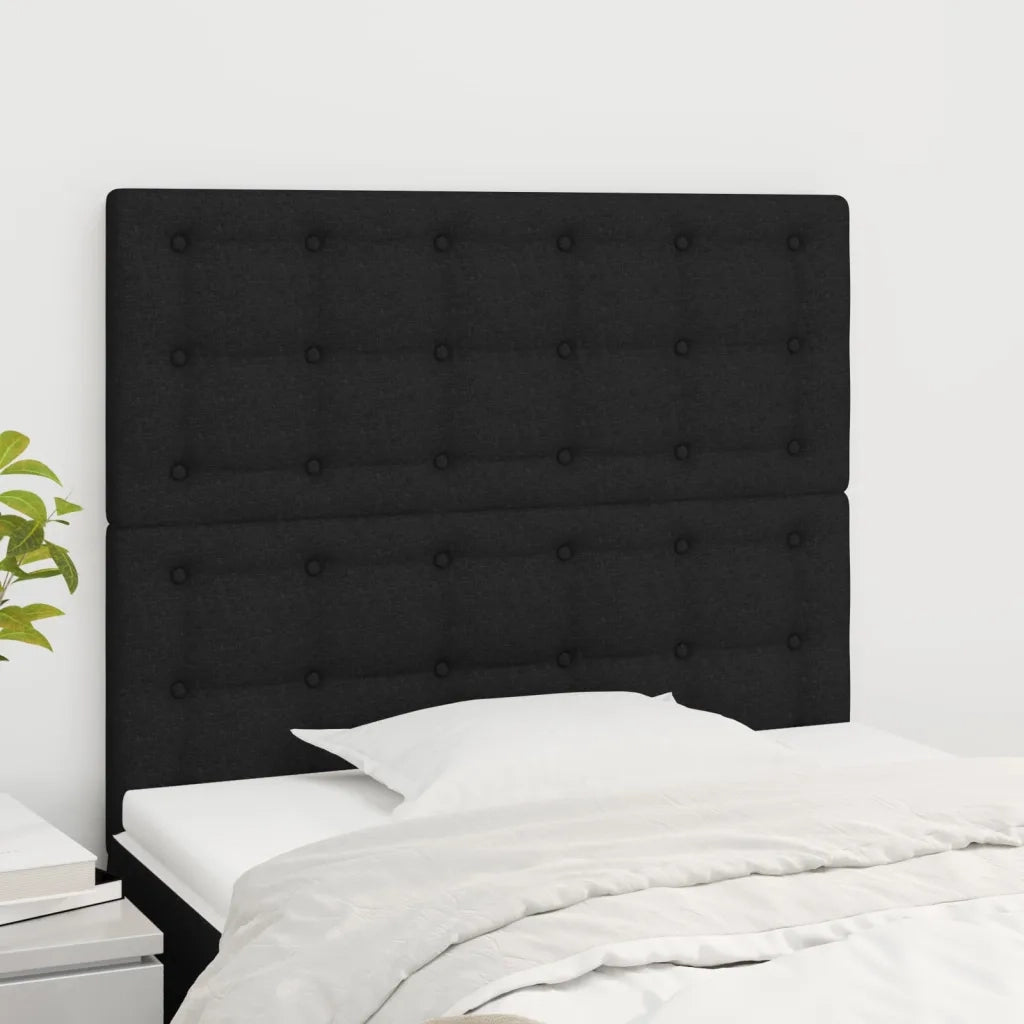 Testiera | Testata Nera 90x5x118/128 cm Tessuto