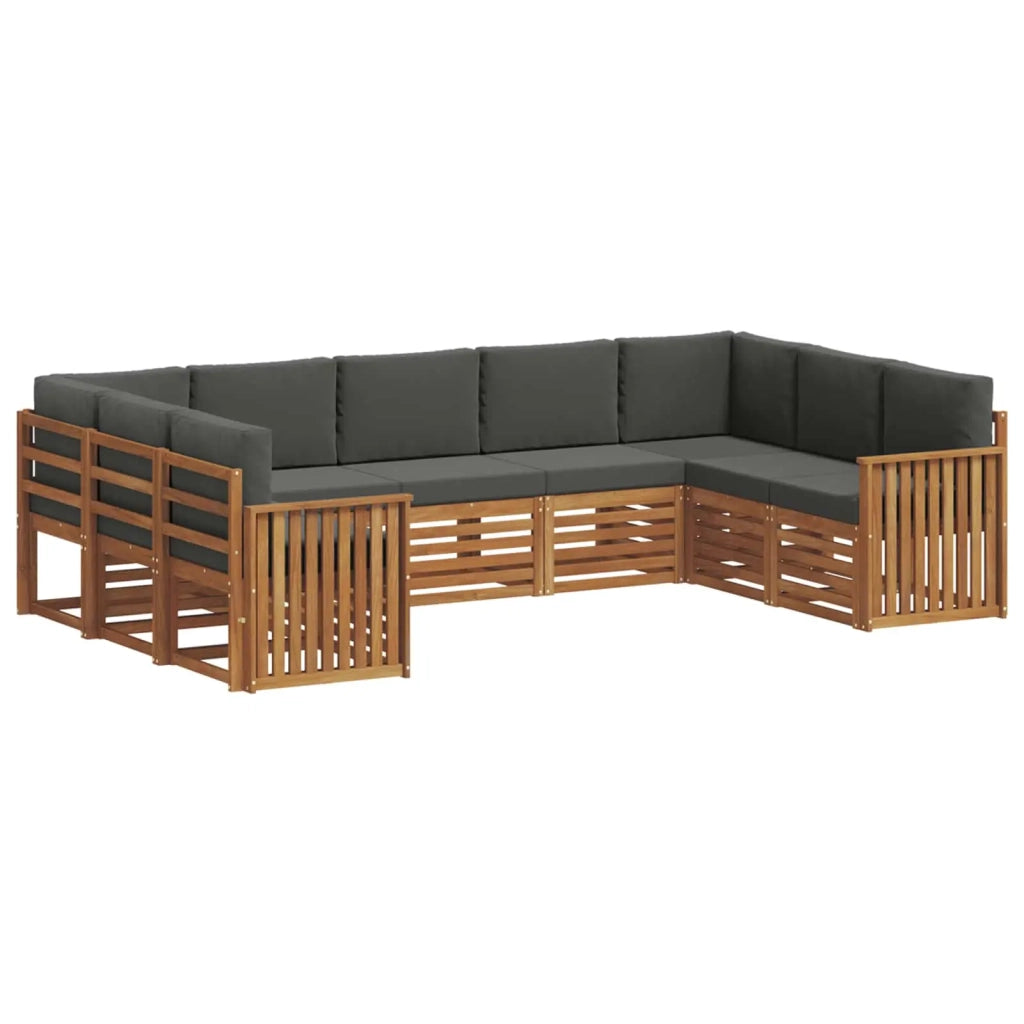 Set divano sezionale con cuscino 9 pcs Naturale e Antracite 3375477