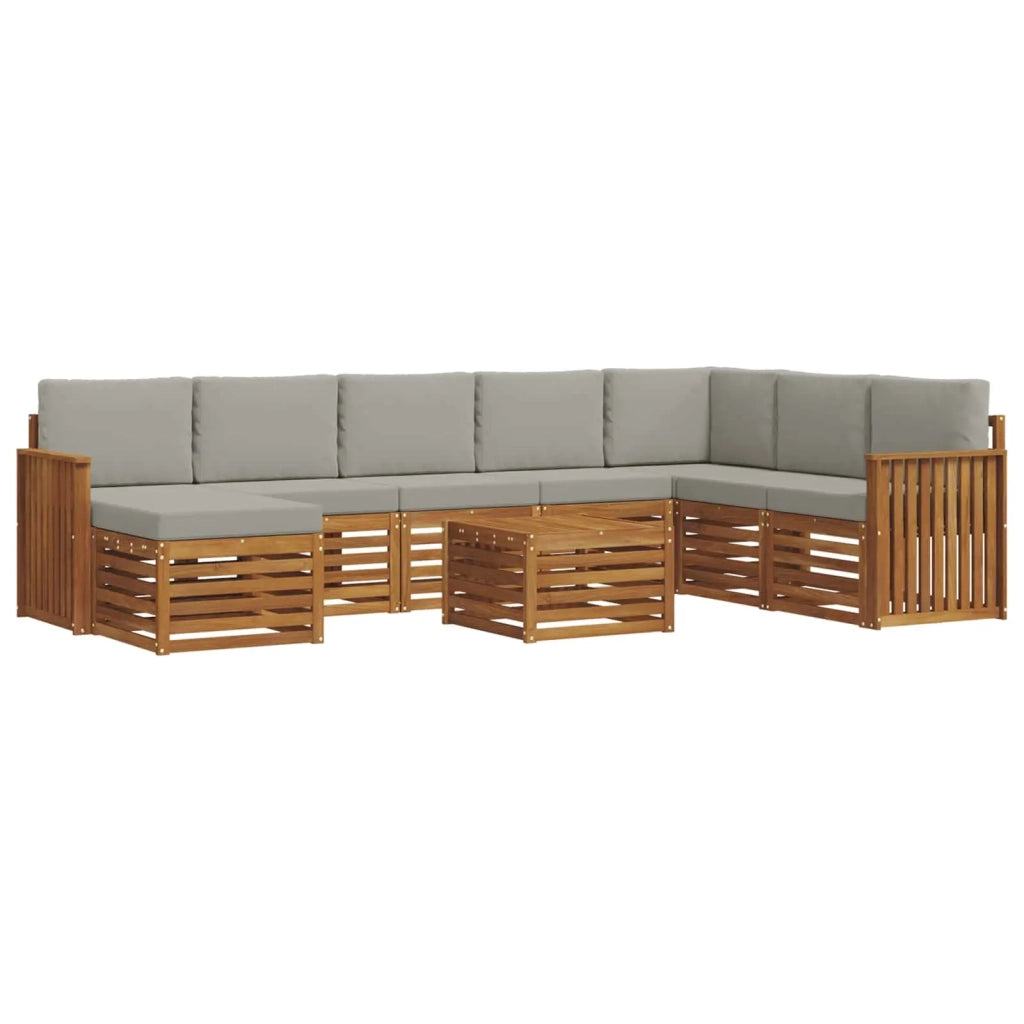Set divano sezionale con cuscino 9 pcs Grigio Naturale e Chiaro 3375326