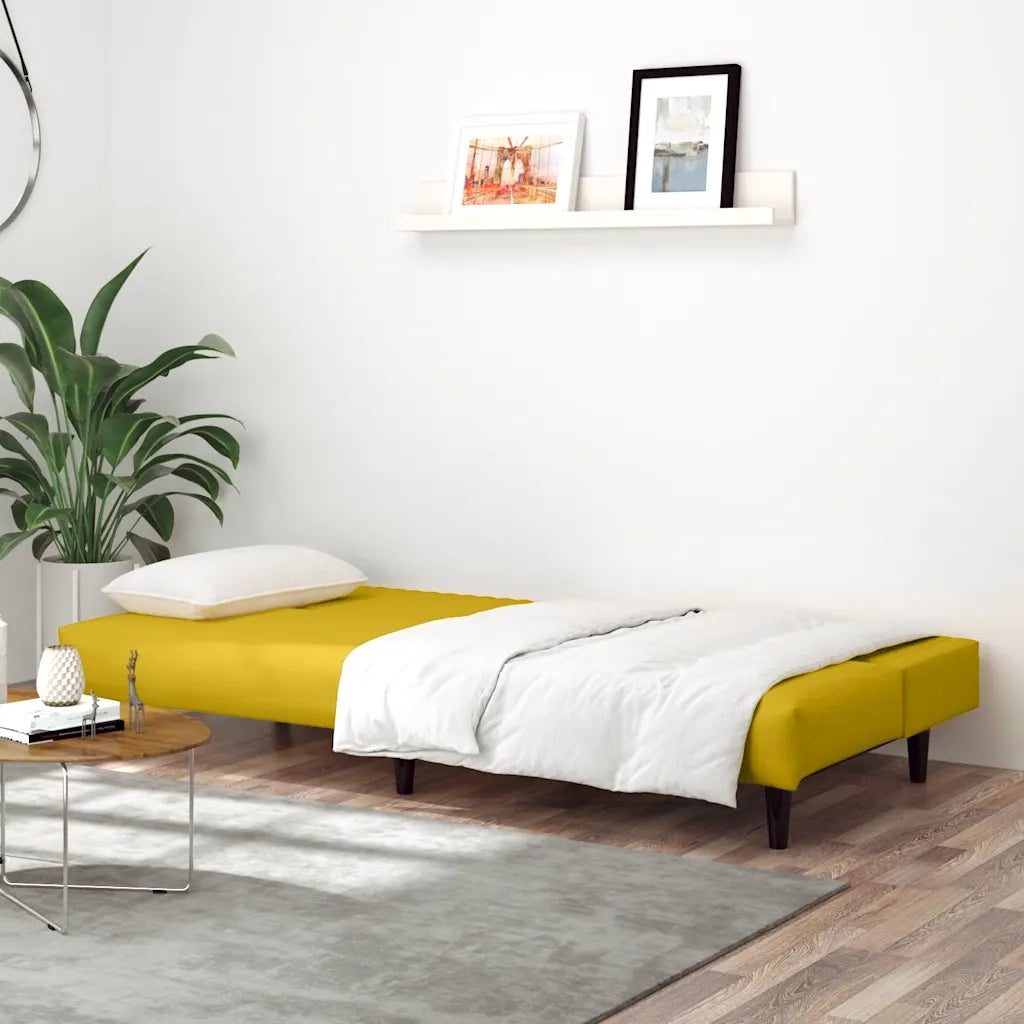 Divano letto | Sof¨¤ letto | Letto singolo a 2 Posti Giallo in Velluto