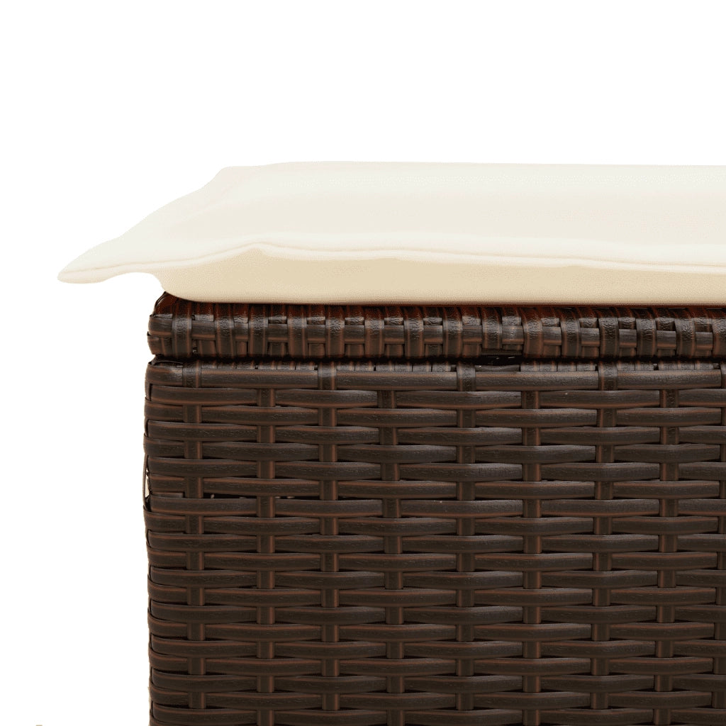 Set Divano da Giardino 5 pz con Cuscini Marrone in Polyrattan 3222552