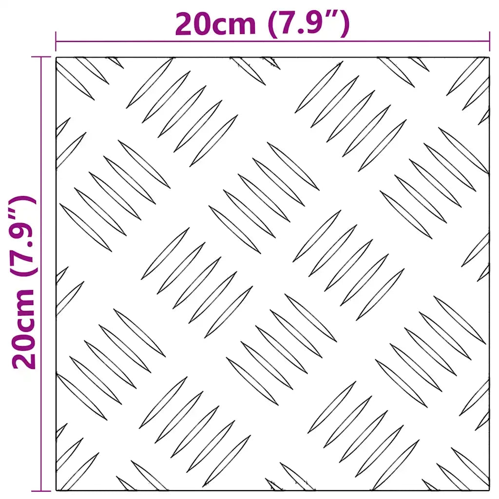 Gradini per Scale Quadrato 2 pz | Tappetini per scale autoadesivi Argento 20 x 20 cm Alluminio