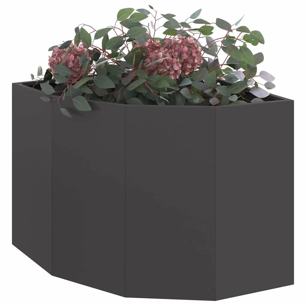 Vaso d'angolo Nero 60 x 60 x 50 cm Acciaio 883661