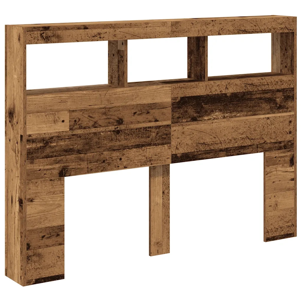 Testiera | Testata con Contenitore a LED Legno Antico 140x17x102 cm