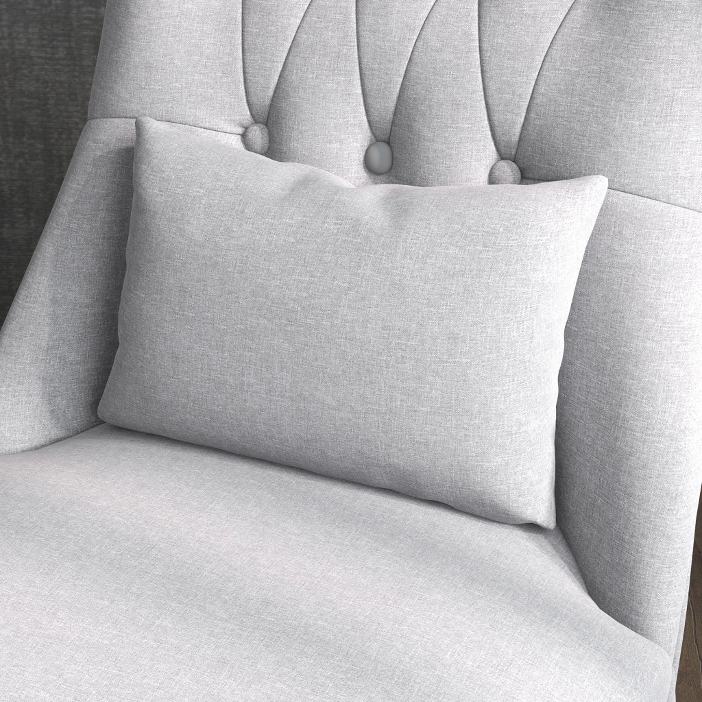 Poltrona relax 52.5x69x77 cm con cuscino lombare in lino grigio