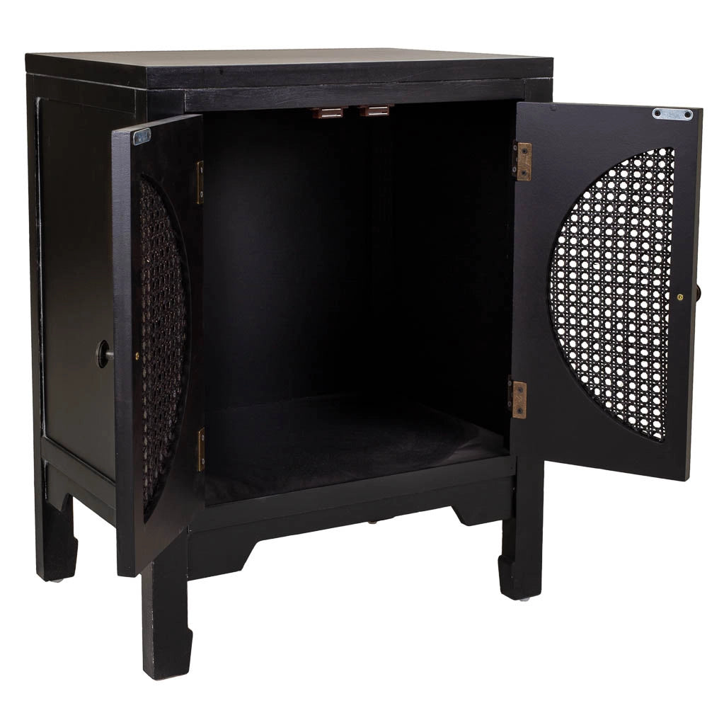 Comodino in legno nero 50x36x65