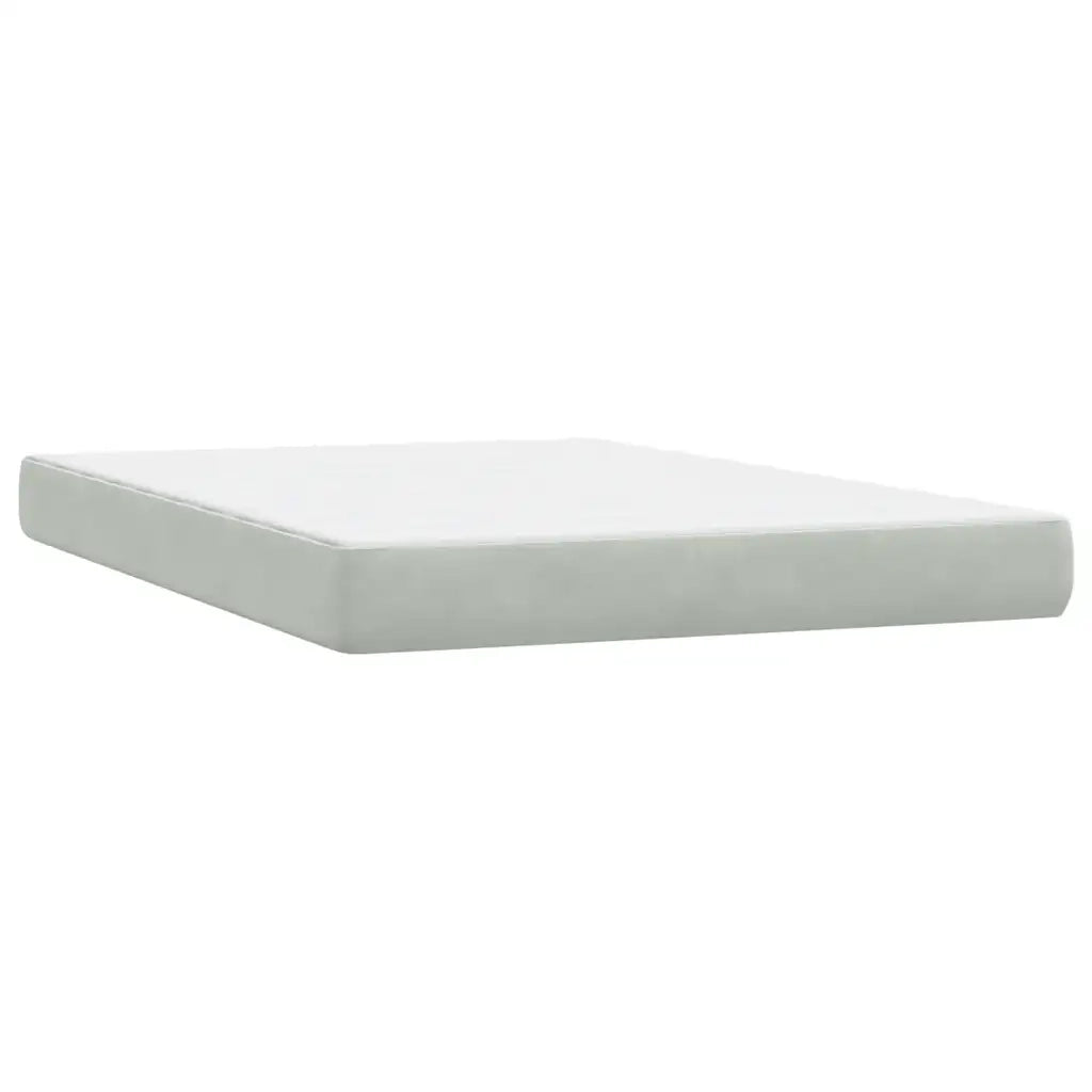Giroletto a Molle con Materasso Grigio Chiaro 160x210cm Velluto 3316503