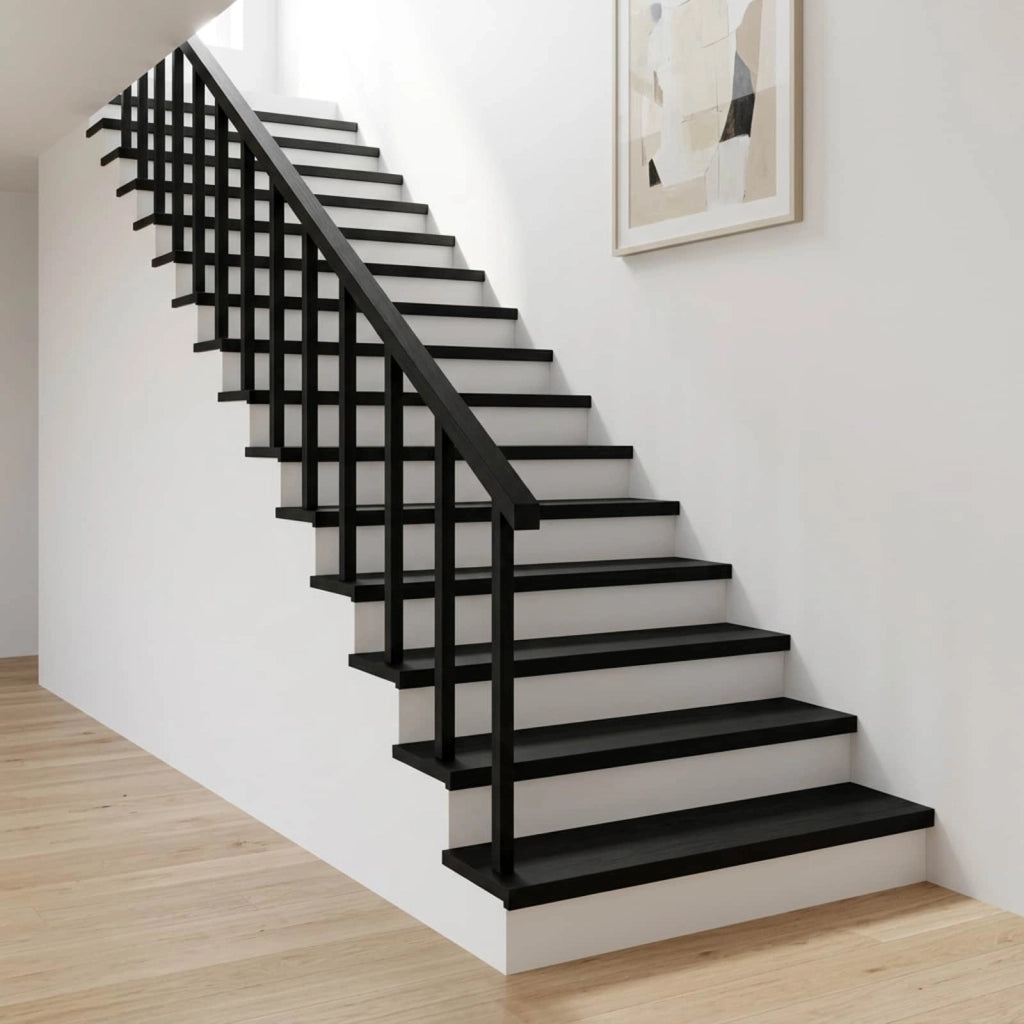 Tappeti per scale 8 pz 120 x 25 x 2 cm Nero 3446321