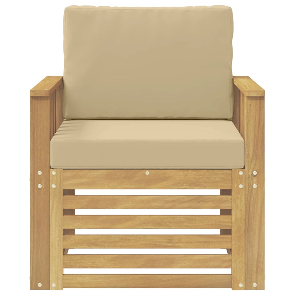 2 Pezzo Set di divani da esterno Poliestere Bianco e Beige 3439090
