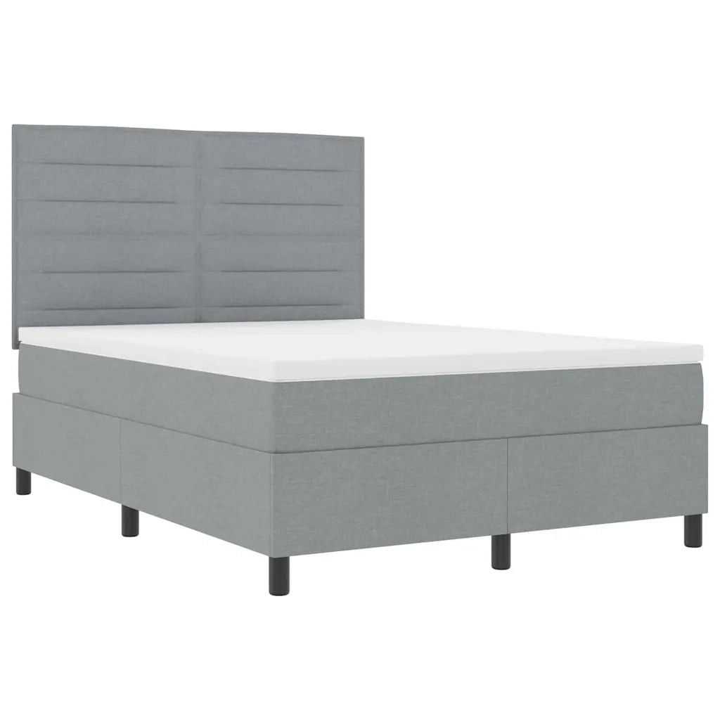 Letto a molle con materasso Grigio chiaro 160 x 200 cm Tessuto