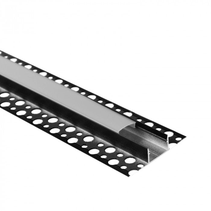 Profilo LED GNS01 a parete nero, diffusore satinato 1m Ecolight