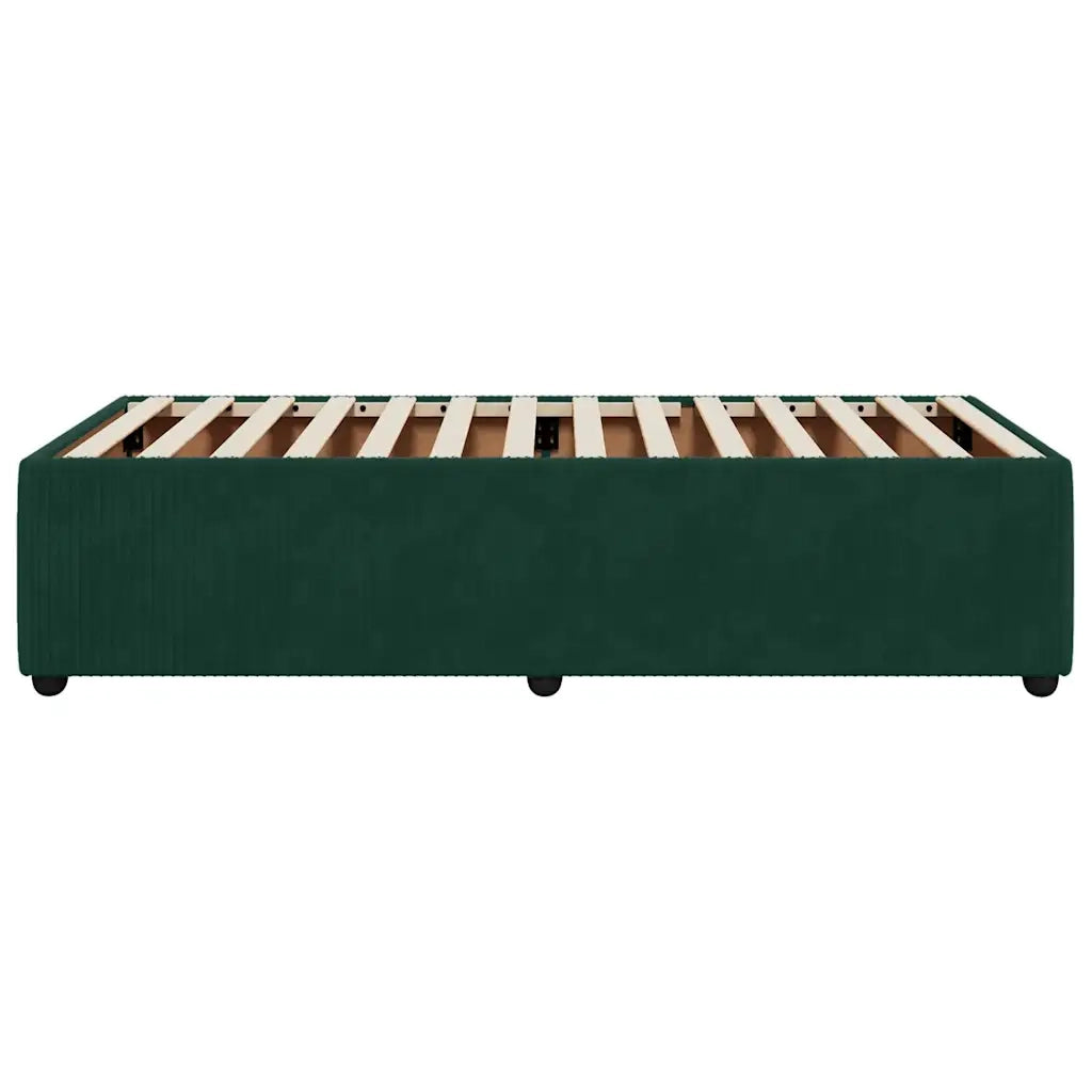 Letto singolo | Letto per adulti | Giroletto senza Materasso Verde Scuro 90x200 cm in Velluto