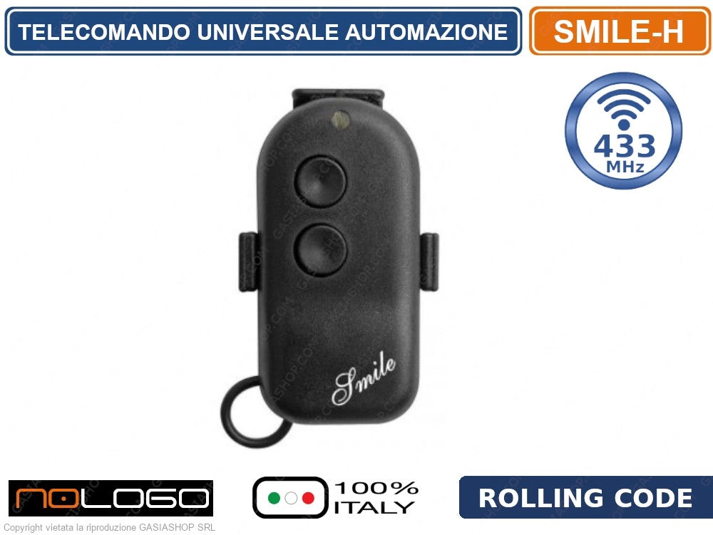 TELECOMANDO RADIOCOMANDO DINAMICO 2 CANALI PER AUTOMAZIONE CANCELLI FREQUENZA 433 MHZ ROLLING CODE
