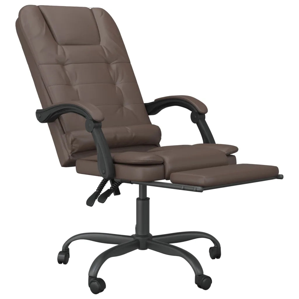 Poltrona da Ufficio Massaggiante | Sedia Relax Reclinabile marrone Similpelle
