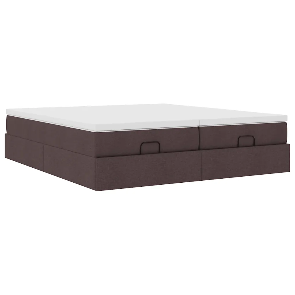 Struttura Letto Pouf con Materassi 200x200 cm in Tessuto
