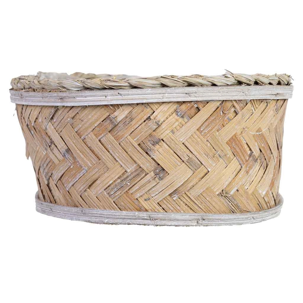 Cesto ovale marrone 33x25x12h cm