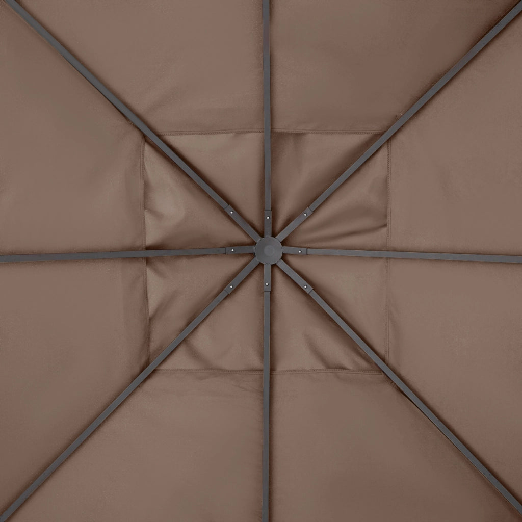 Telo di ricambio per gazebo in poliestere 180 g/m² color caffè con 8 fori per gazebo 295–300 × 295–300 cm